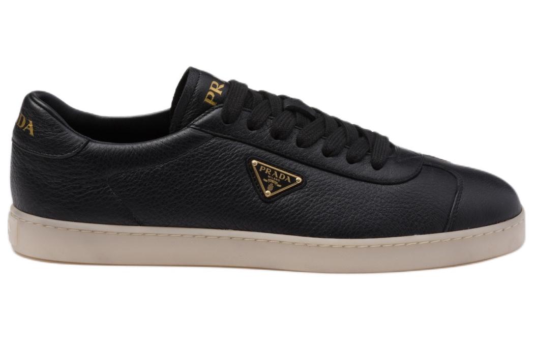 PRADA Triangle-logo Leather Sneakers