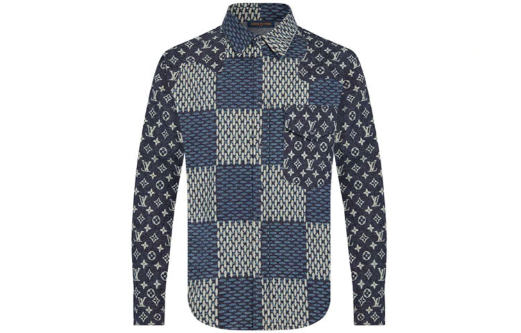 LOUIS VUITTON X Nigo Mngm Waves Giant Damier Flannel Shirt