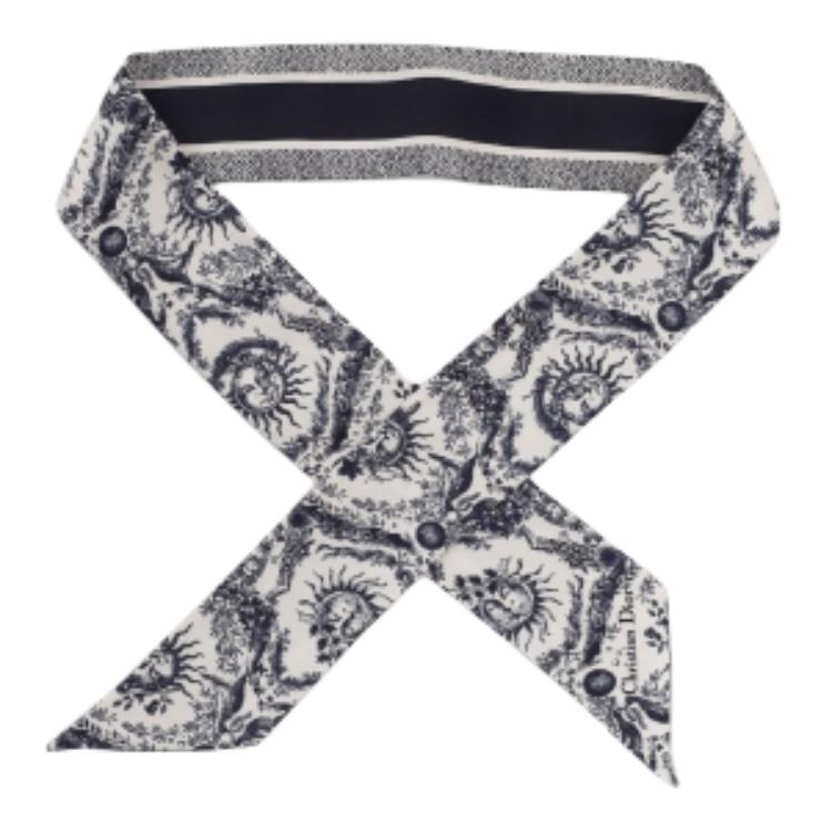 DIOR Silk Silk Scarves Women's Blue