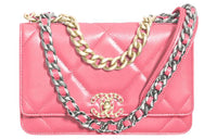 CHANEL 19Bag Sheepskin Chain Bag Shoulder Bag Crossbody Bag Women's Pink