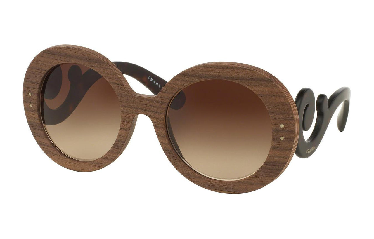 PRADA Oval Sunglasses Unisex Brown