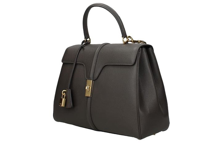 CELINE 16 Cow Leather One Shoulder Crossbody Handbag Clutch Women's Gray