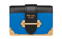 PRADA Cahier Calfskin Shoulder Bag Crossbody Bag Women's Sea Blue/Black