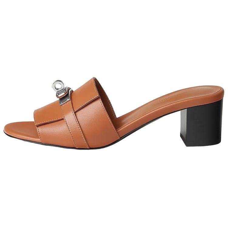 HERMES Gigi Slip-Resistant Slide Slippers Women's Brown