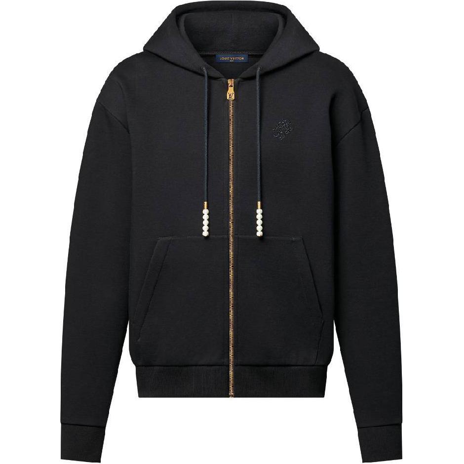 LOUIS VUITTON Embroidered Zipped Jersey Hoodie