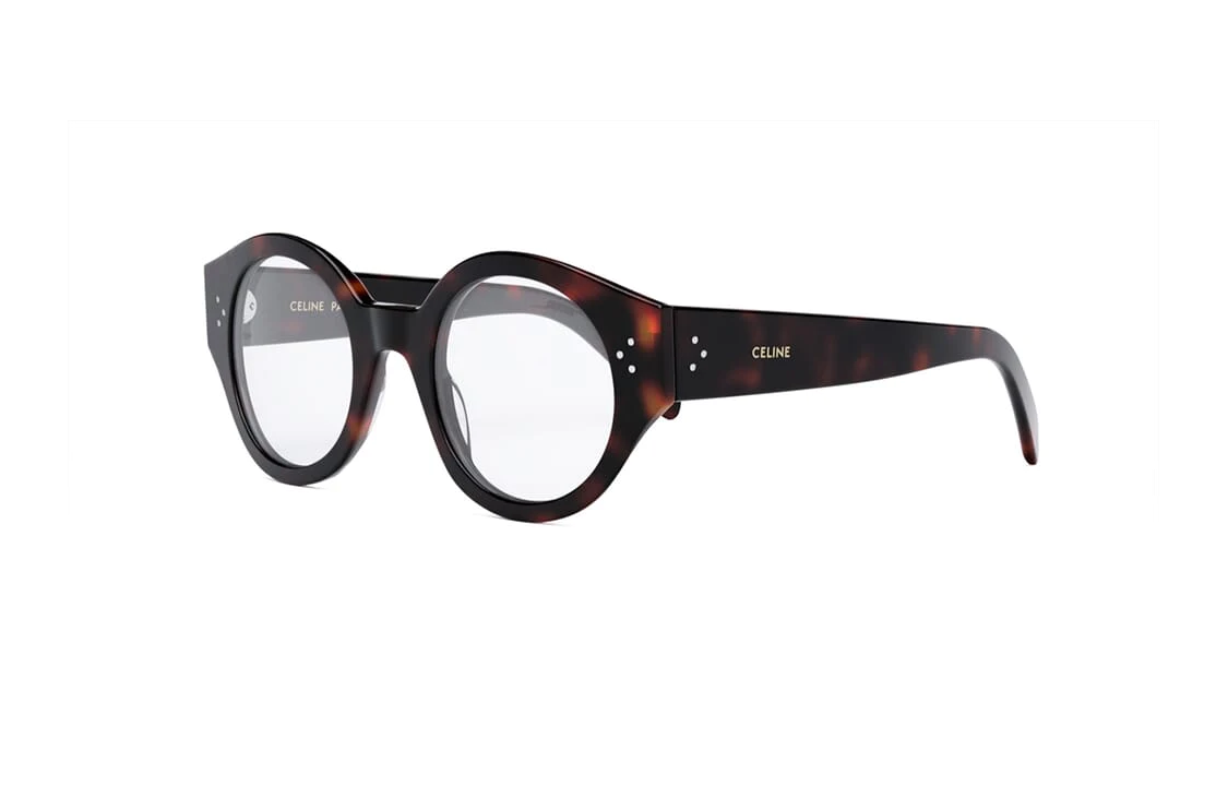 CELINE Acetate Round Eyeglass Frames Women's Tortoiseshell
