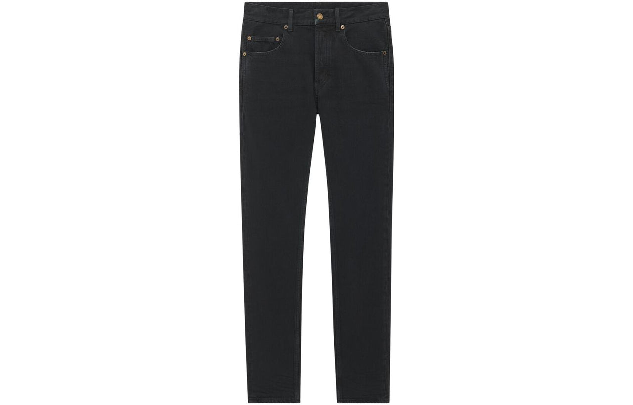 SAINT LAURENT Button Detailed Straight Leg Jeans