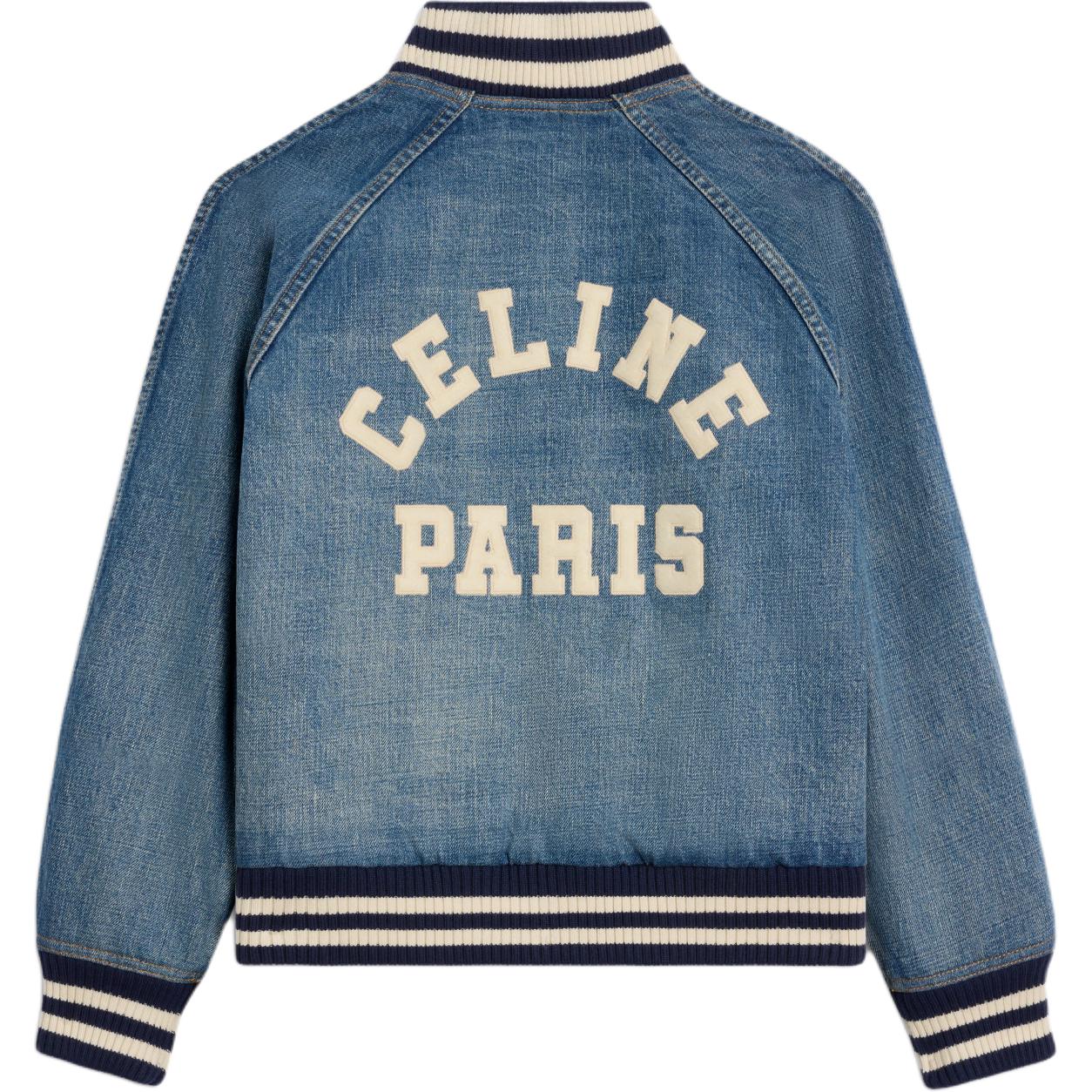 CELINE Teddy Jacket In Clean Ocean Breathe Wash Denim