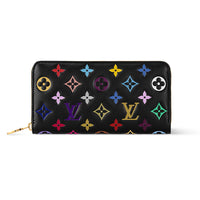 LOUIS VUITTON Zippy Lambskin Wallet Women's Black