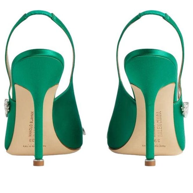 (WMNS) Balenciaga Manolo Blahnik Slingback 'Grass' A0024NW1WM83876
