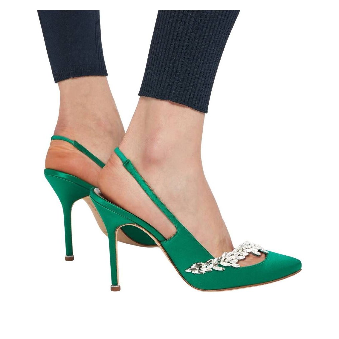 (WMNS) Balenciaga Manolo Blahnik Slingback 'Grass' A0024NW1WM83876
