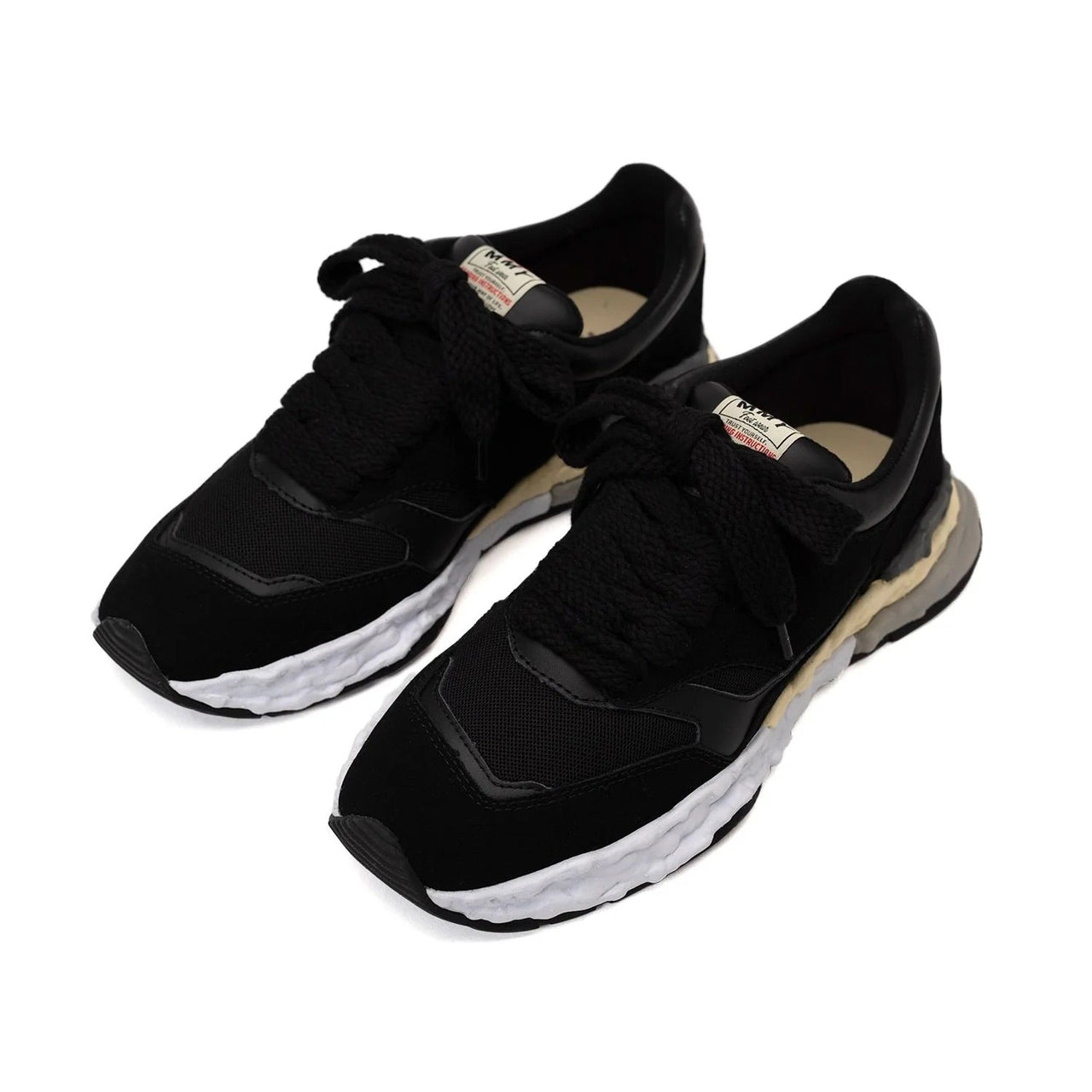 Maison MIHARA YASUHIRO GEORGE OG Sole Mix Material Low-top Sneaker 'Black' A10FW701-BLK