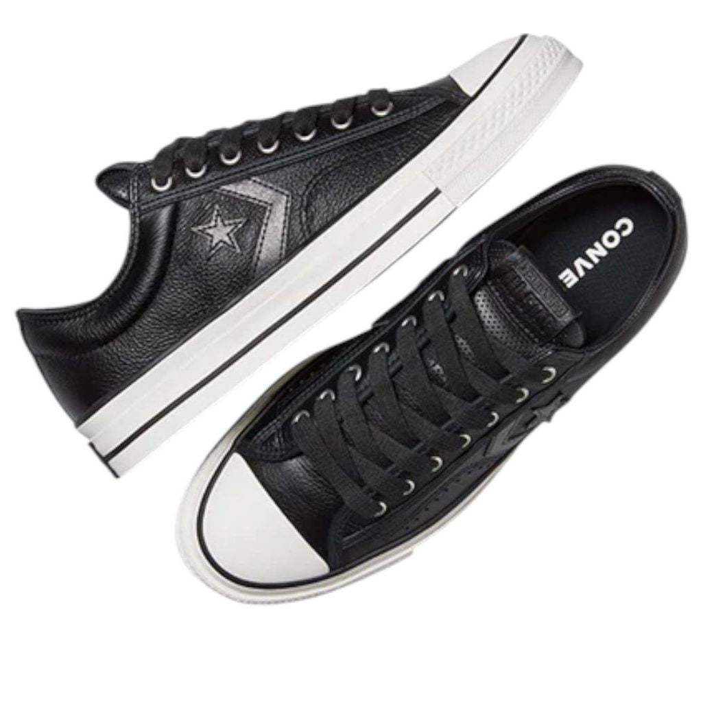 Converse Star Player 76 Leather & Metallic 'Black White' A15028C