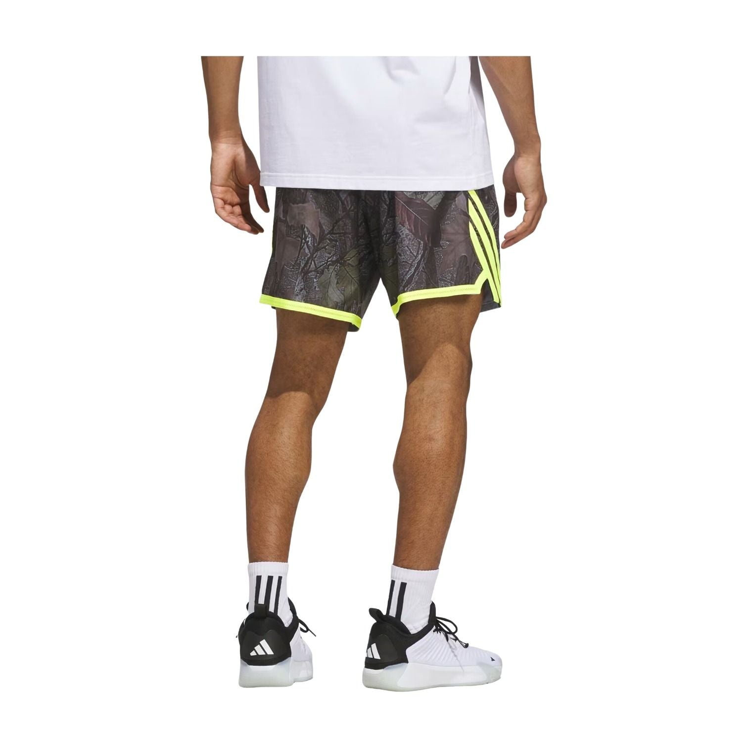 adidas Crazy Lite Camo AOP Shorts Asia Sizing 'Black Solar Lemon' KG4791