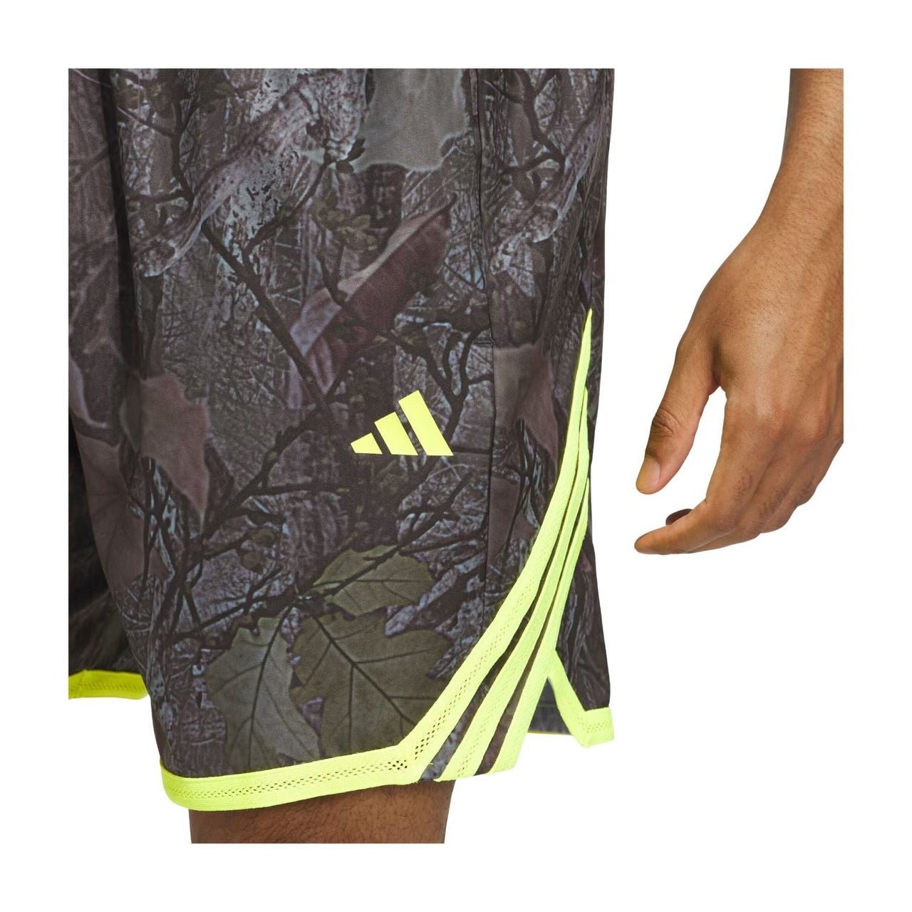 adidas Crazy Lite Camo AOP Shorts Asia Sizing 'Black Solar Lemon' KG4791