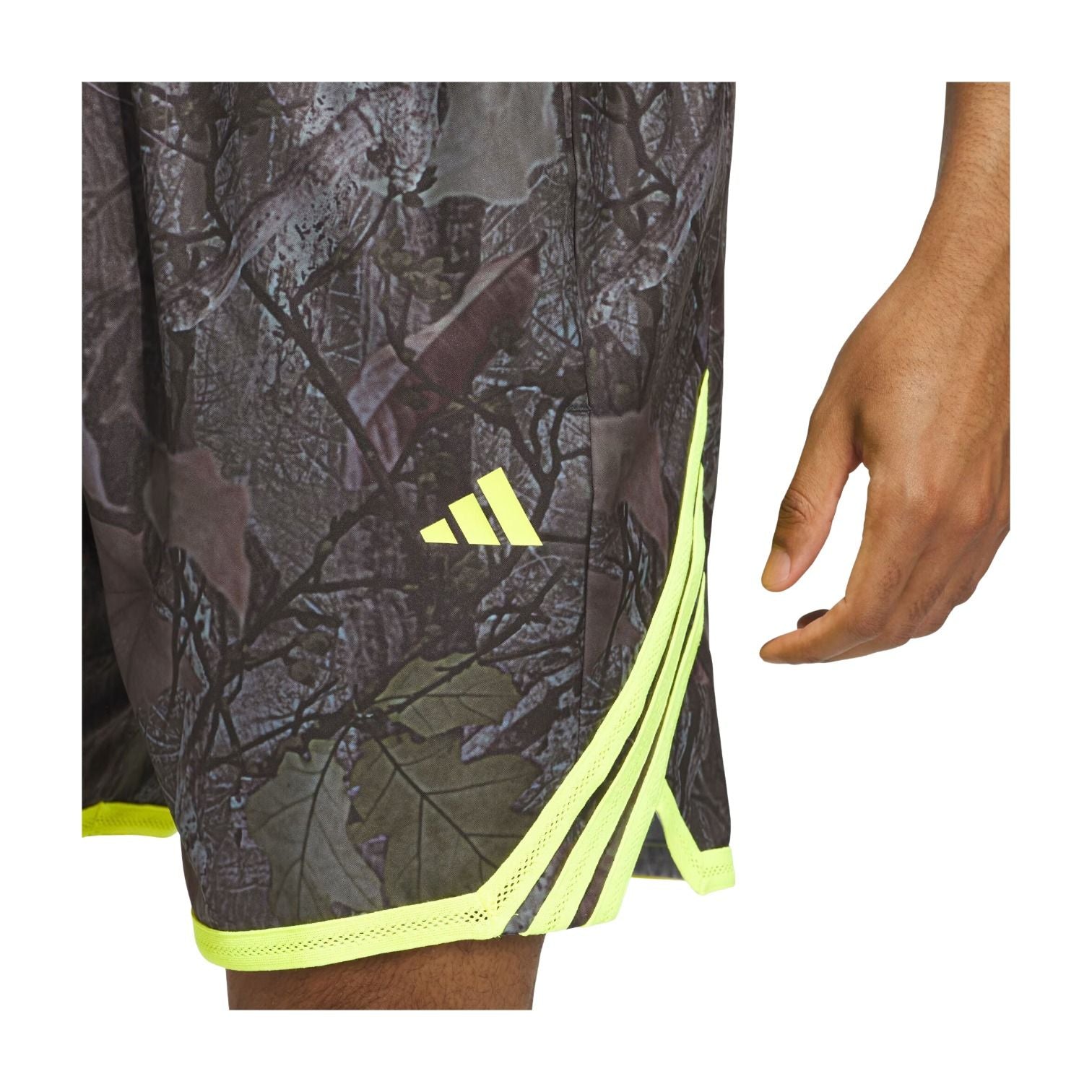 adidas Crazy Lite Camo AOP Shorts Asia Sizing 'Black Solar Lemon' KG4791