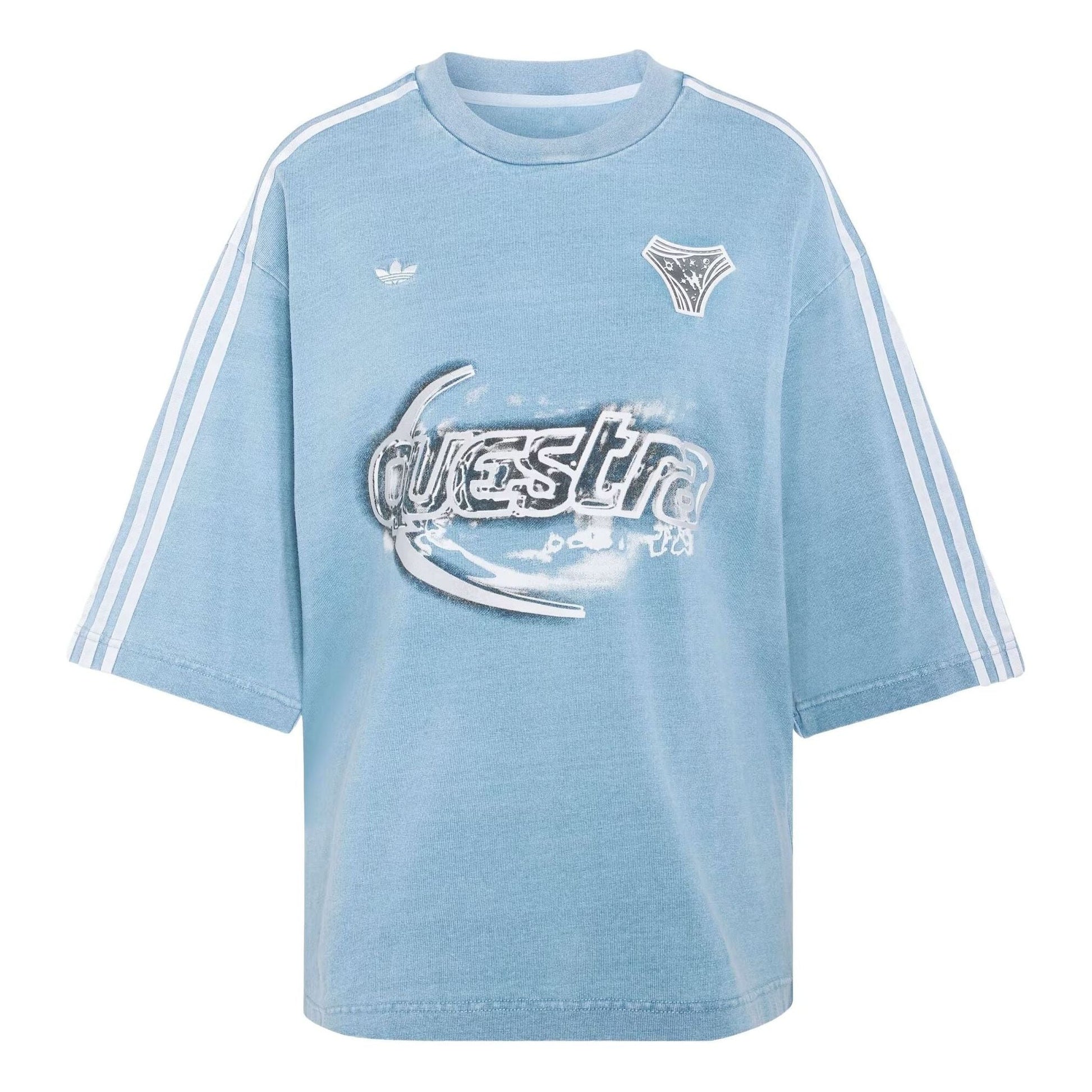 (WMNS) adidas adilenium Season 5 Oversized Denim T-Shirt 'Light Blue' KZ5011