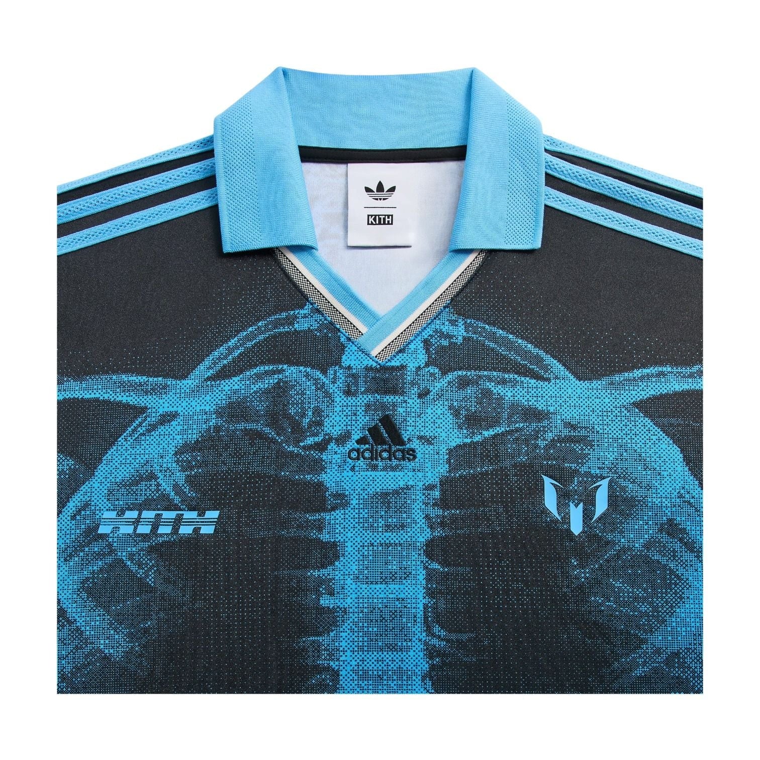 KITH x Messi for adidas Football Skeleton Goalkeeper Long Sleeve T-Shirt 'Black Blue' ADKR2693