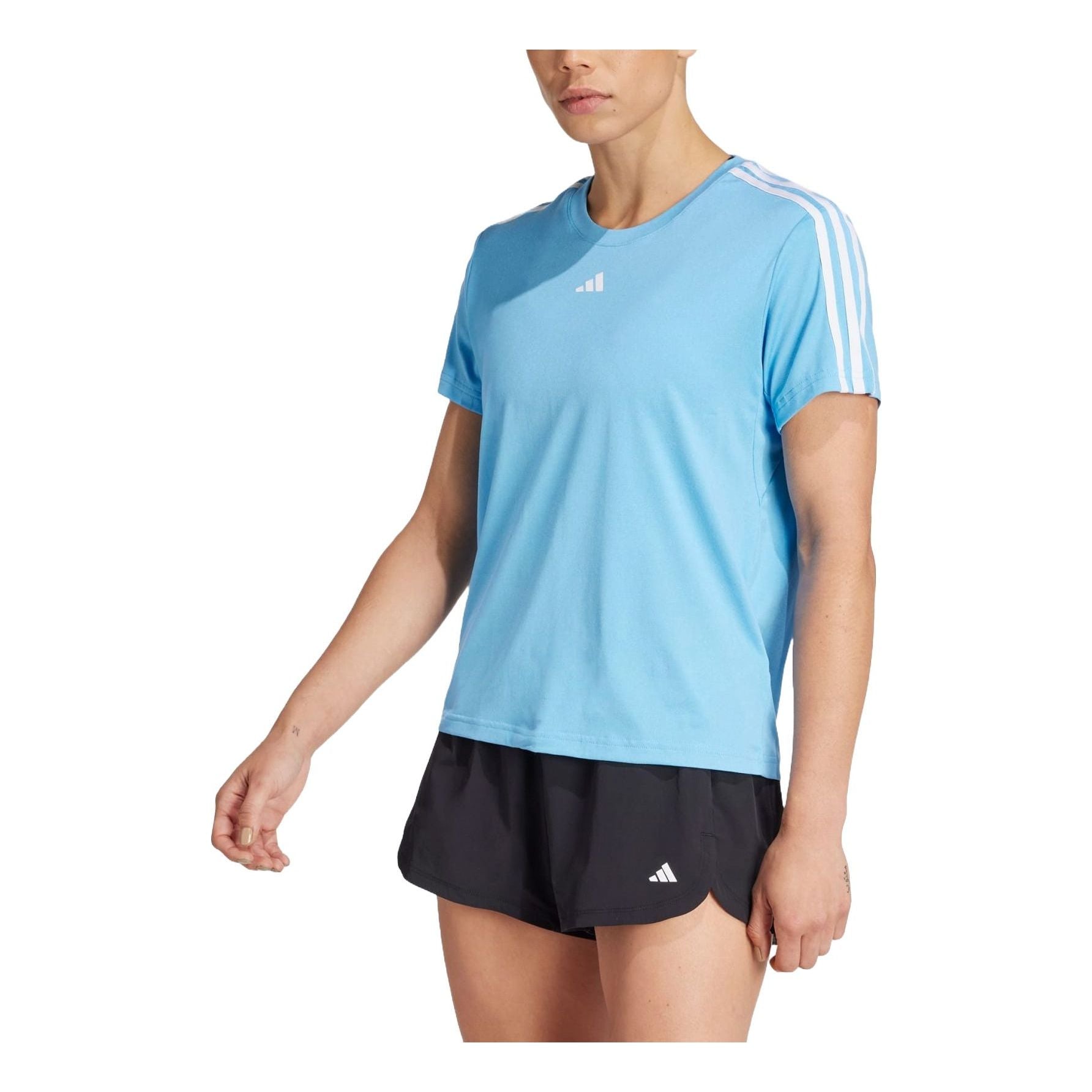 (WMNS) adidas AEROREADY Train Essentials 3-Stripes T-shirt Asia Sizing 'Blue' IS4218