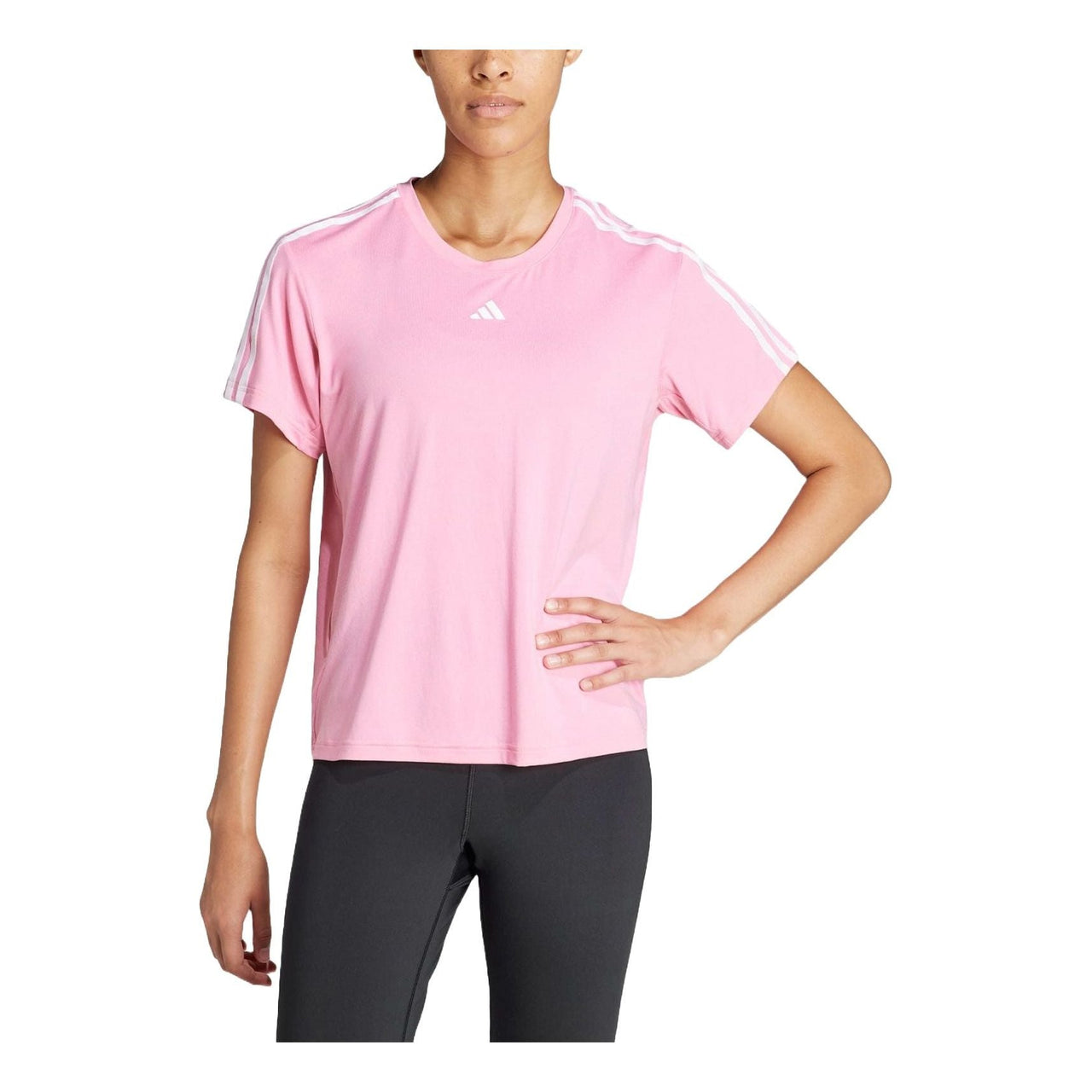 (WMNS) adidas AEROREADY Train Essentials 3-Stripes T-shirt Asia Sizing 'Bliss Pink' IS4215