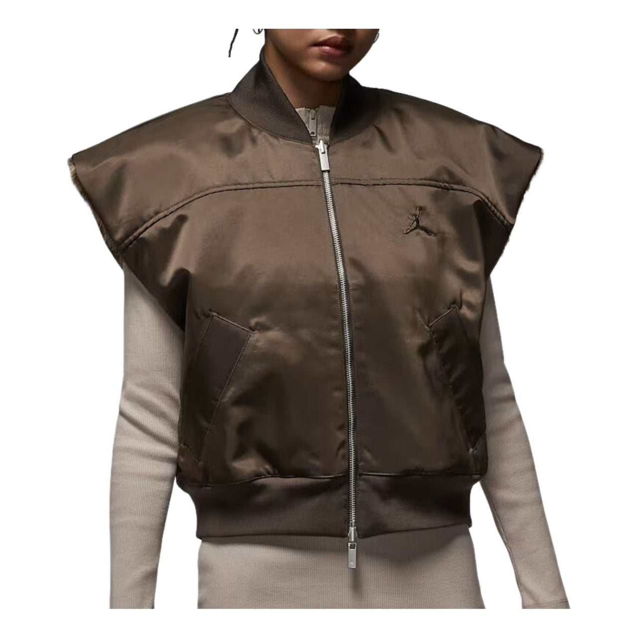 (WMNS) Air Jordan Flight Reversible Vest Asia Sizing 'Baroque Brown British Khaki' IO3046-237