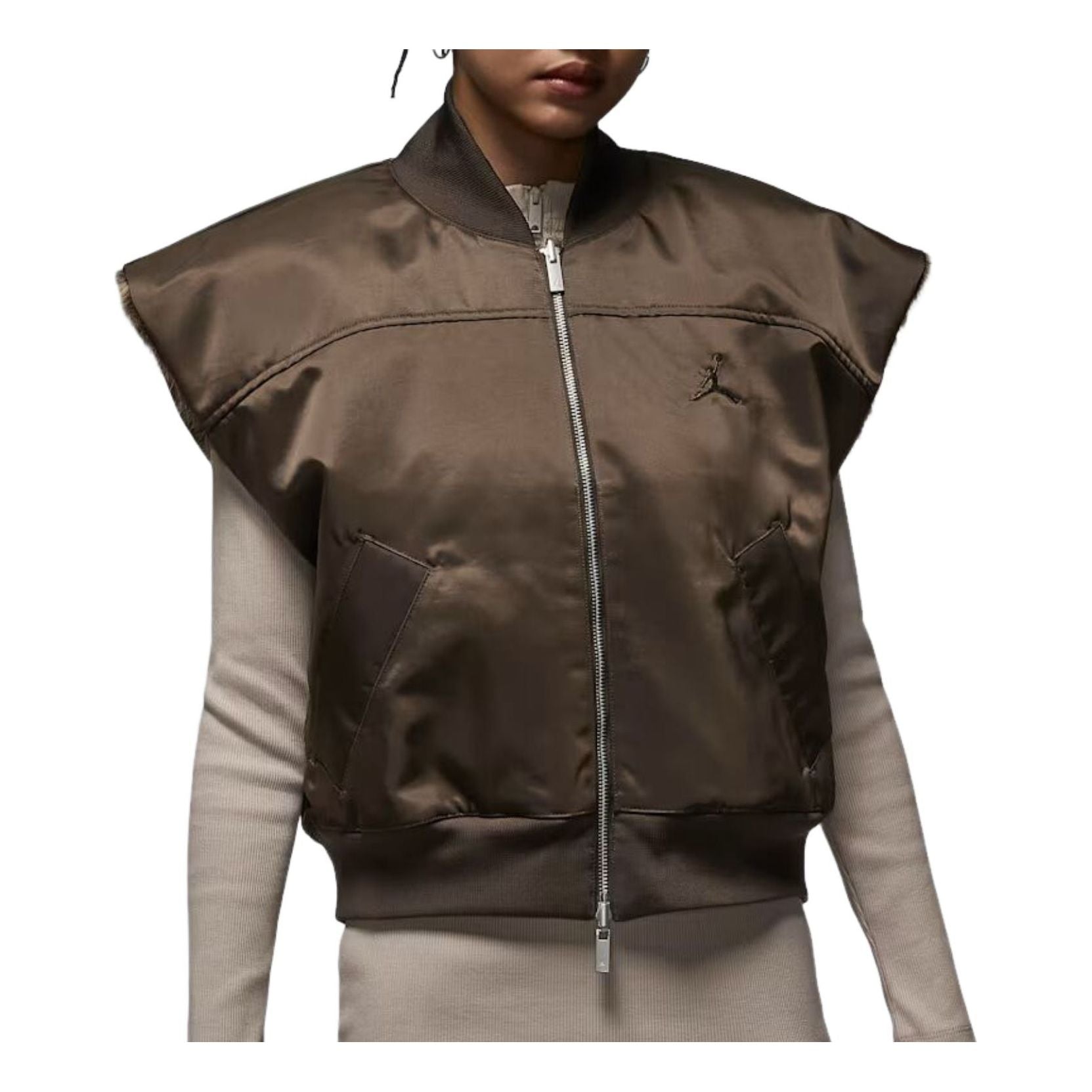 (WMNS) Air Jordan Flight Reversible Vest Asia Sizing 'Baroque Brown British Khaki' IO3046-237