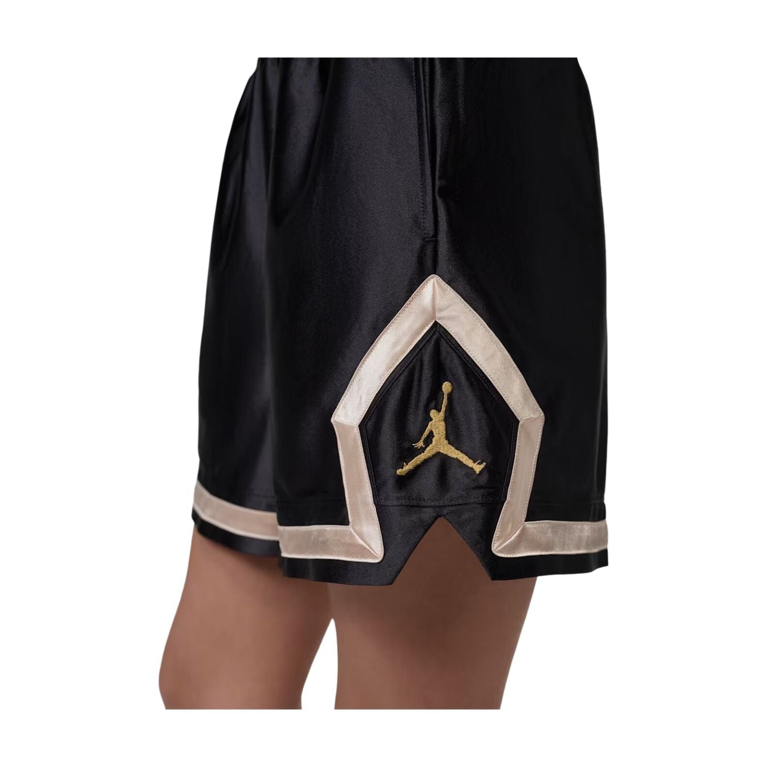 (WMNS) Air Jordan Sports Dri-FIT 10cm Diamond Shorts 'Black Metallic Gold' HQ8909-013