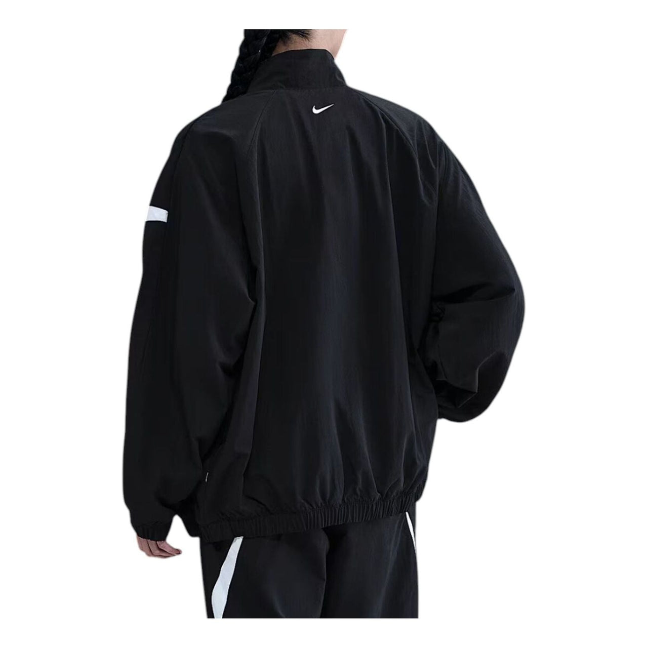 (WMNS) Nike Oversized Woven Jacket 'Black White' HV4108-010