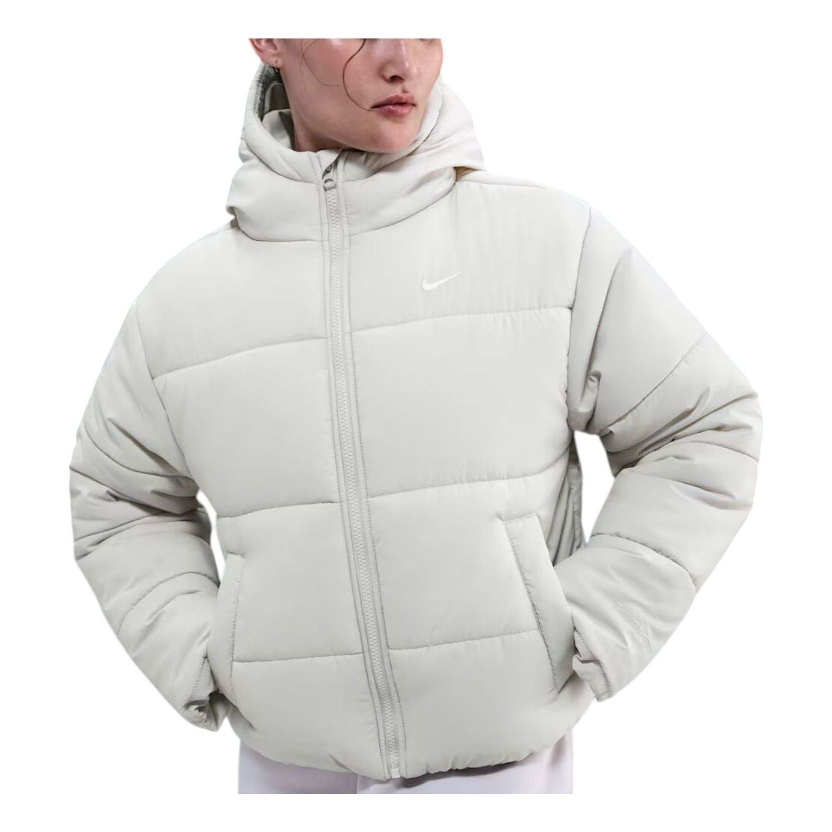 (WMNS) Nike Classic Puffer Therma-FIT Loose Hooded Jacket 'Light Bone White' FZ5900-072