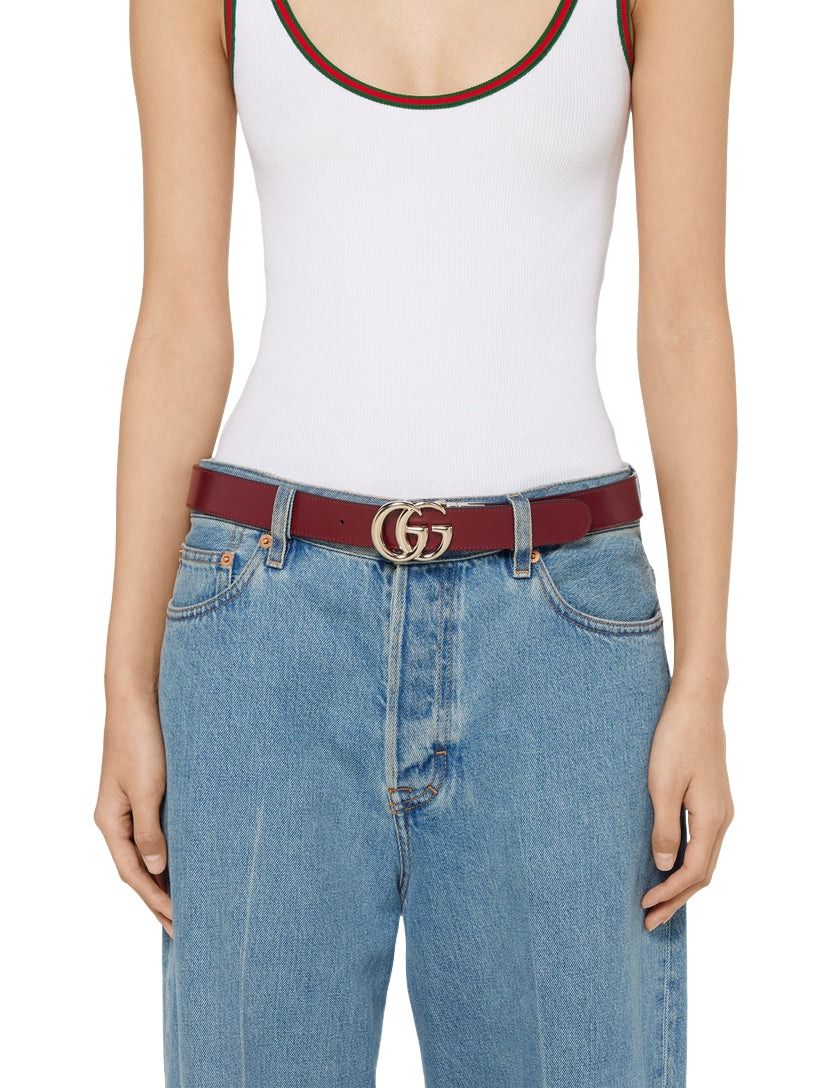 (WMNS) Gucci 25 GG Marmont Reversible Belt 'Beige' 659417-92TIG-9792