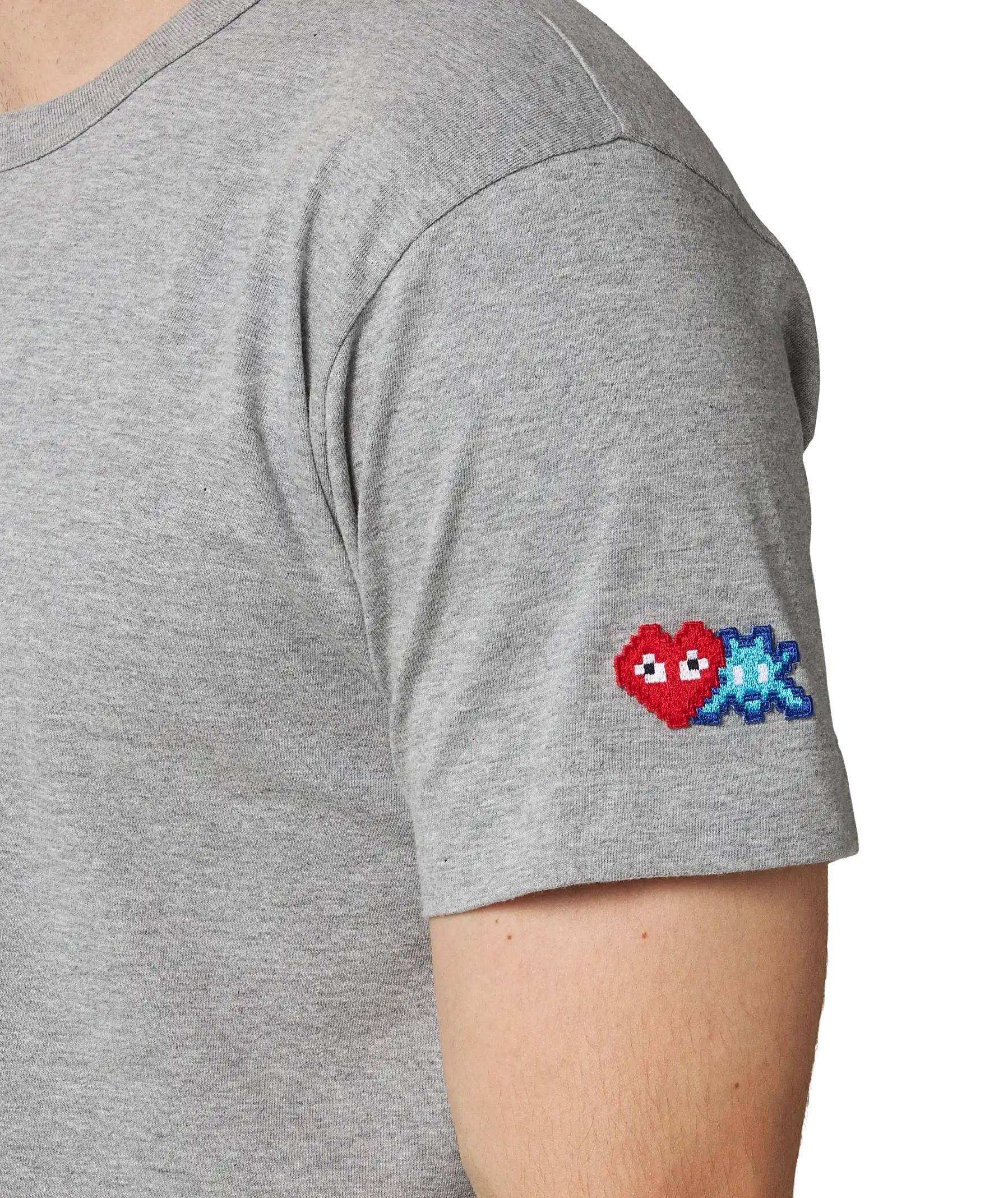COMME des GARCONS PLAY FW25 Double Heart T-Shirt 'Grey' AZ-T328-051-2