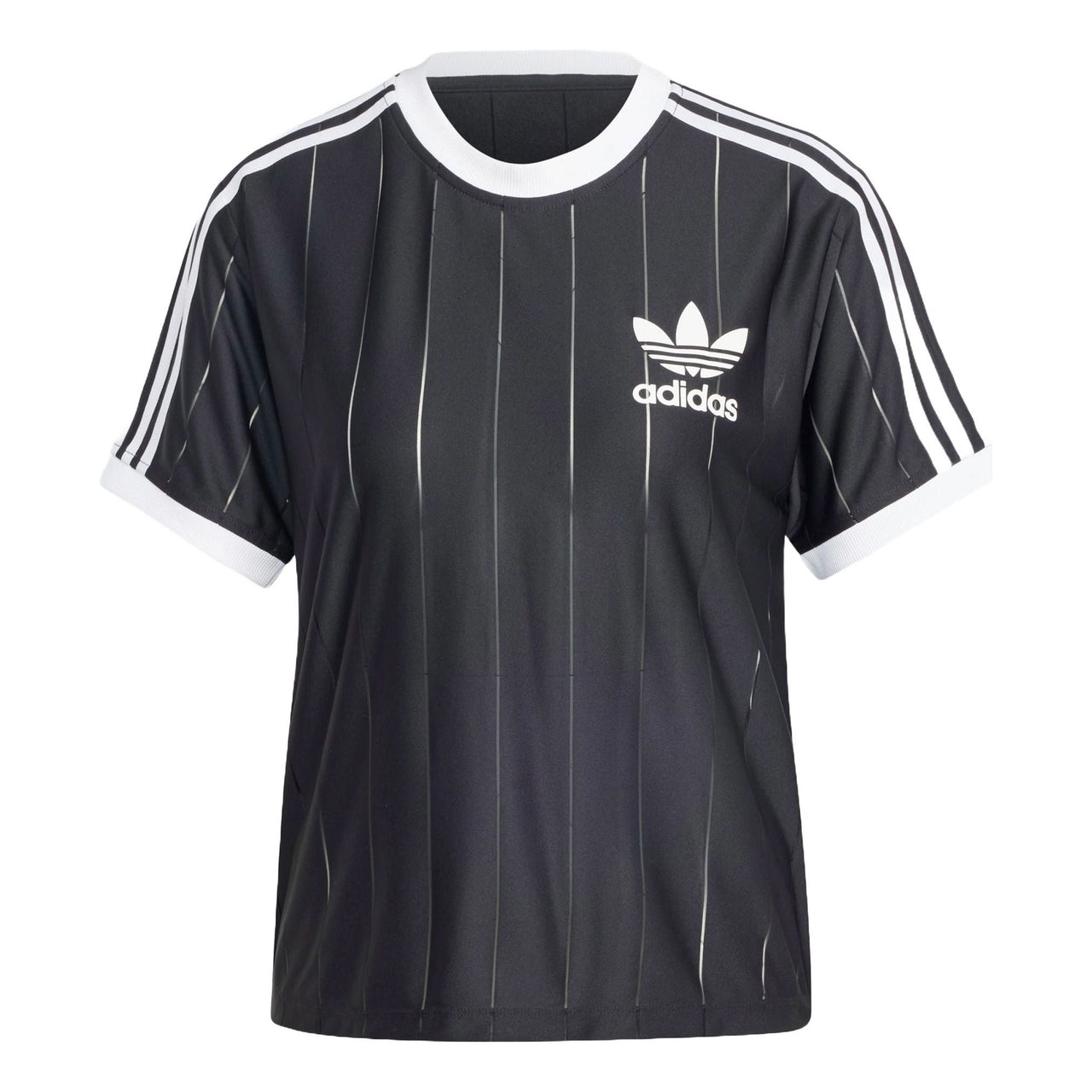 (WMNS) adidas Adicolor 3-Stripes Pinstripe T-shirt Asia Sizing 'Black' IX5505