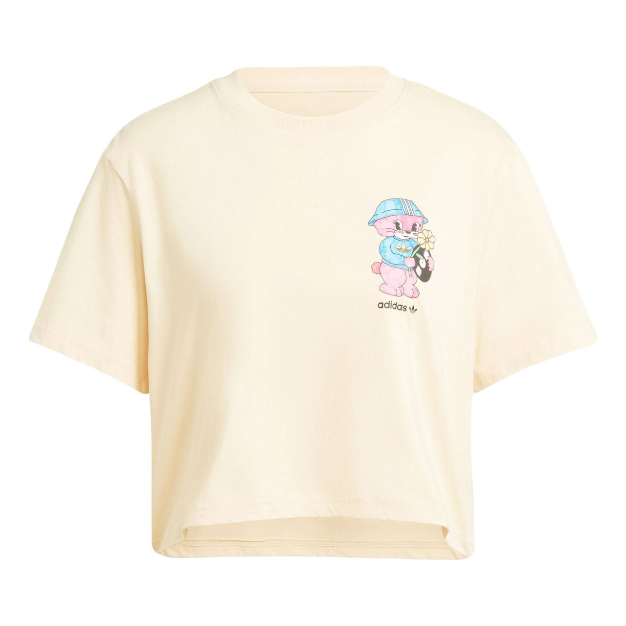 (WMNS) adidas Adidorable Cropped T-shirt Asia Sizing 'Light Yellow' IN4125