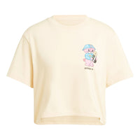 (WMNS) adidas Adidorable Cropped T-shirt Asia Sizing 'Light Yellow' IN4125