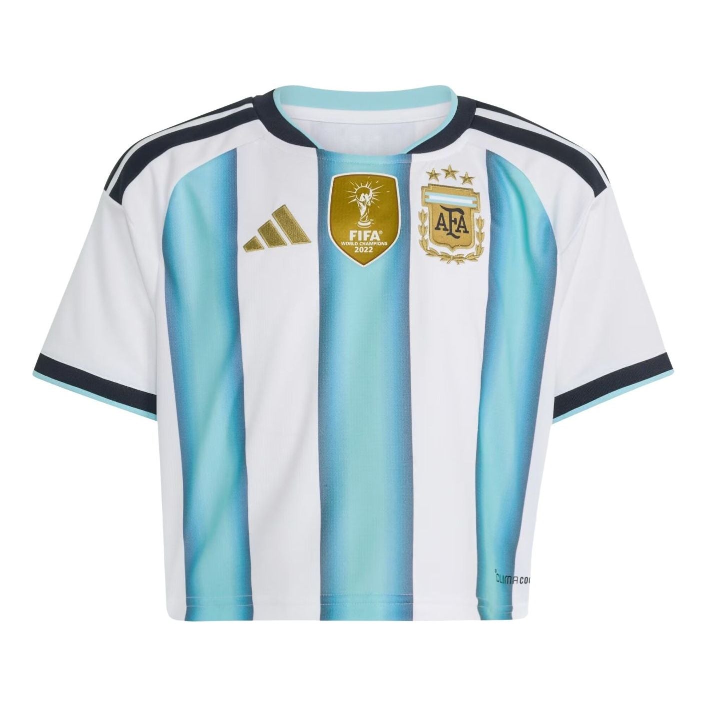 (WMNS) adidas Argentina 26 Home Cropped Jersey 'White Icey Blue Light Blue' KE5982