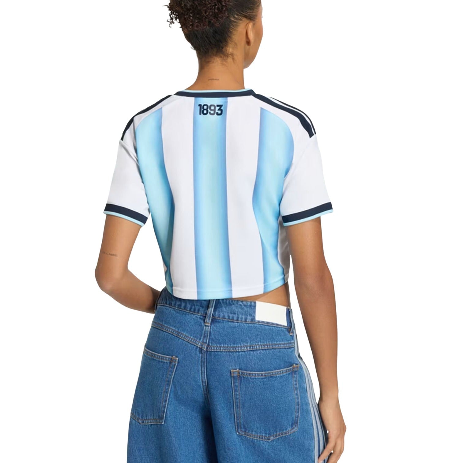 (WMNS) adidas Argentina 26 Home Cropped Jersey 'White Icey Blue Light Blue' KE5982