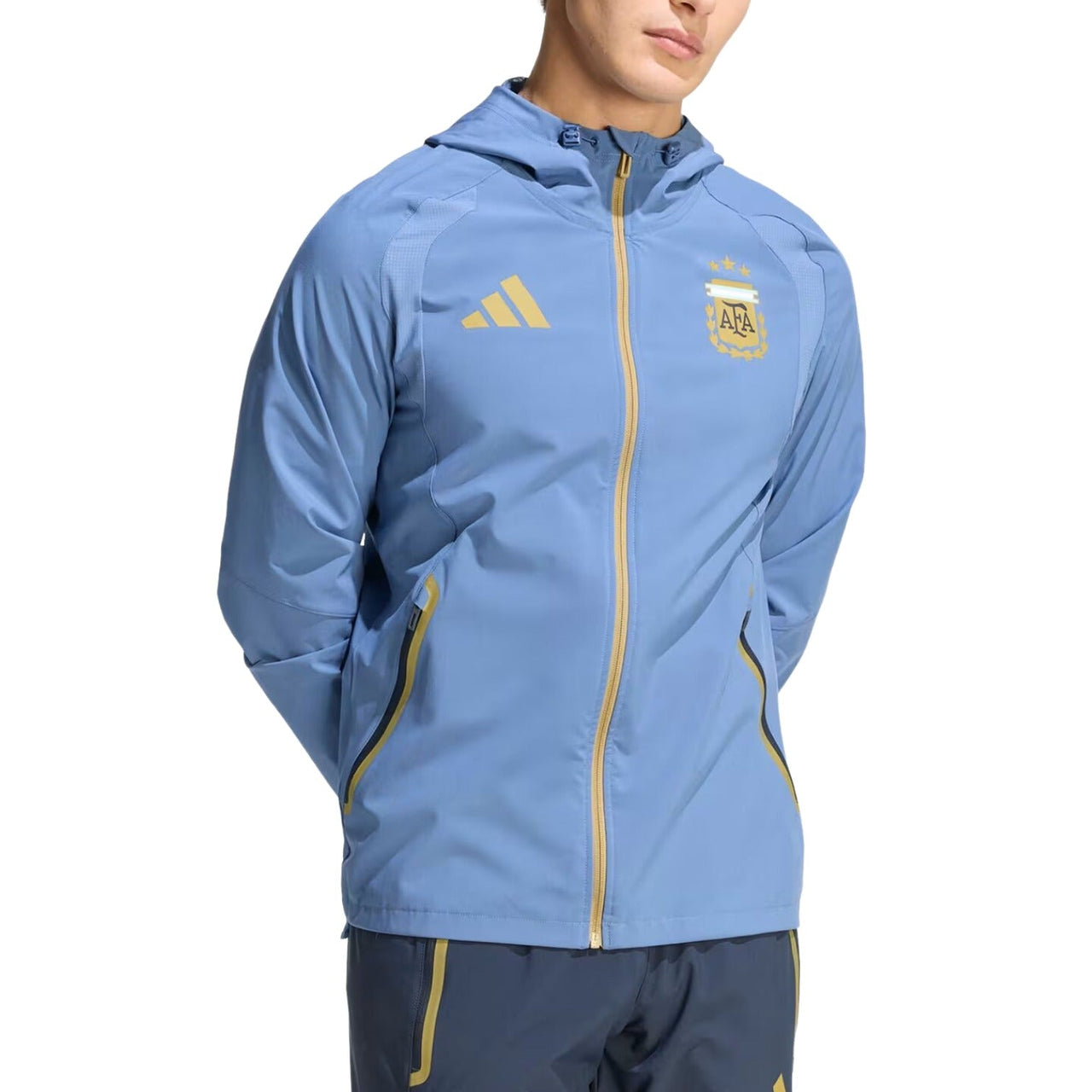 adidas Argentina Tiro Travel Full Zip Windbreaker 'Crew Blue' JZ6313