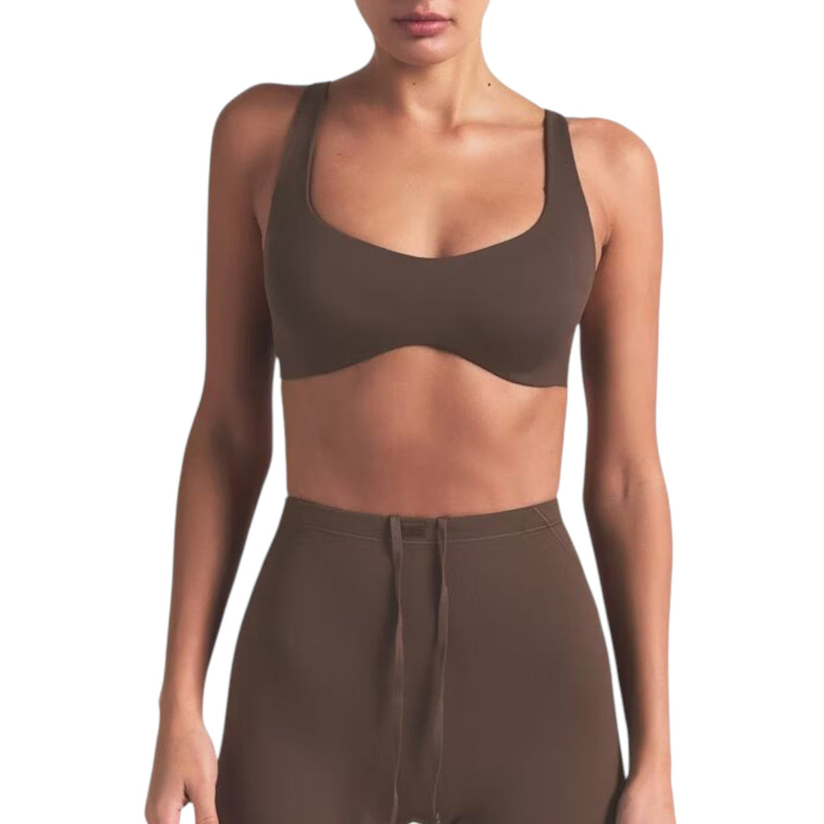(WMNS) Nike x SKIMS Matte Shaping Scoop Bra 'Dark Sepia' BABRA9483W-DSP
