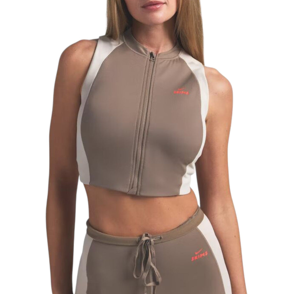(WMNS) Nike x SKIMS Shine Front-Zip Bra 'Truffle Stone' BABRA9497W-TST