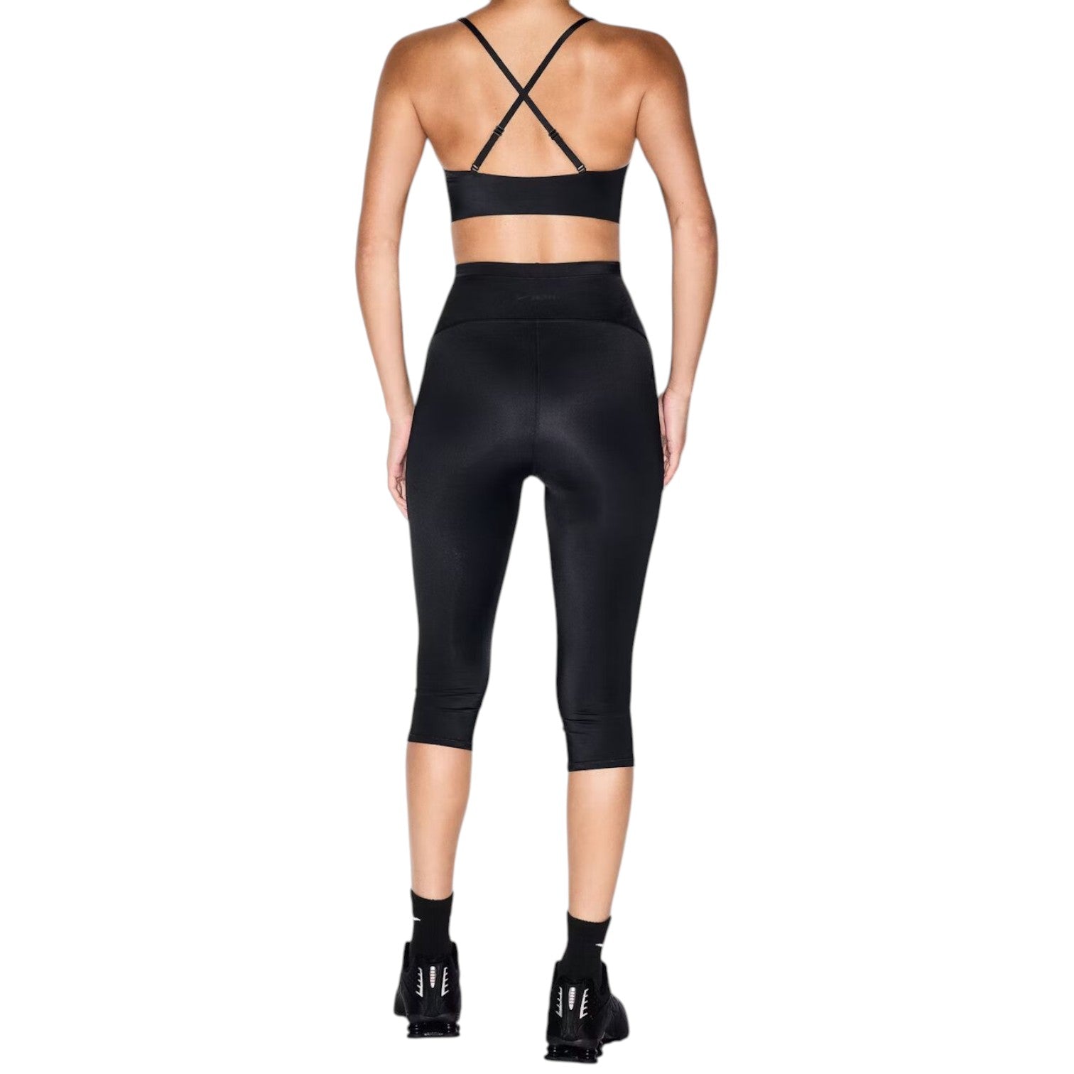 (WMNS) Nike x SKIMS Shine High-Waisted 17" Leggings with Drawcord 'Obsidian' BOLEG7887W-OBD