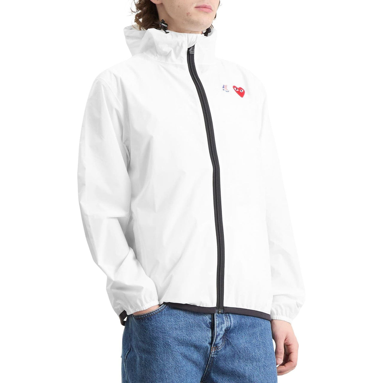 COMME des GARCONS PLAY SS25 x K Way Full Zip Jacket 'White' AZ-J501-051-3