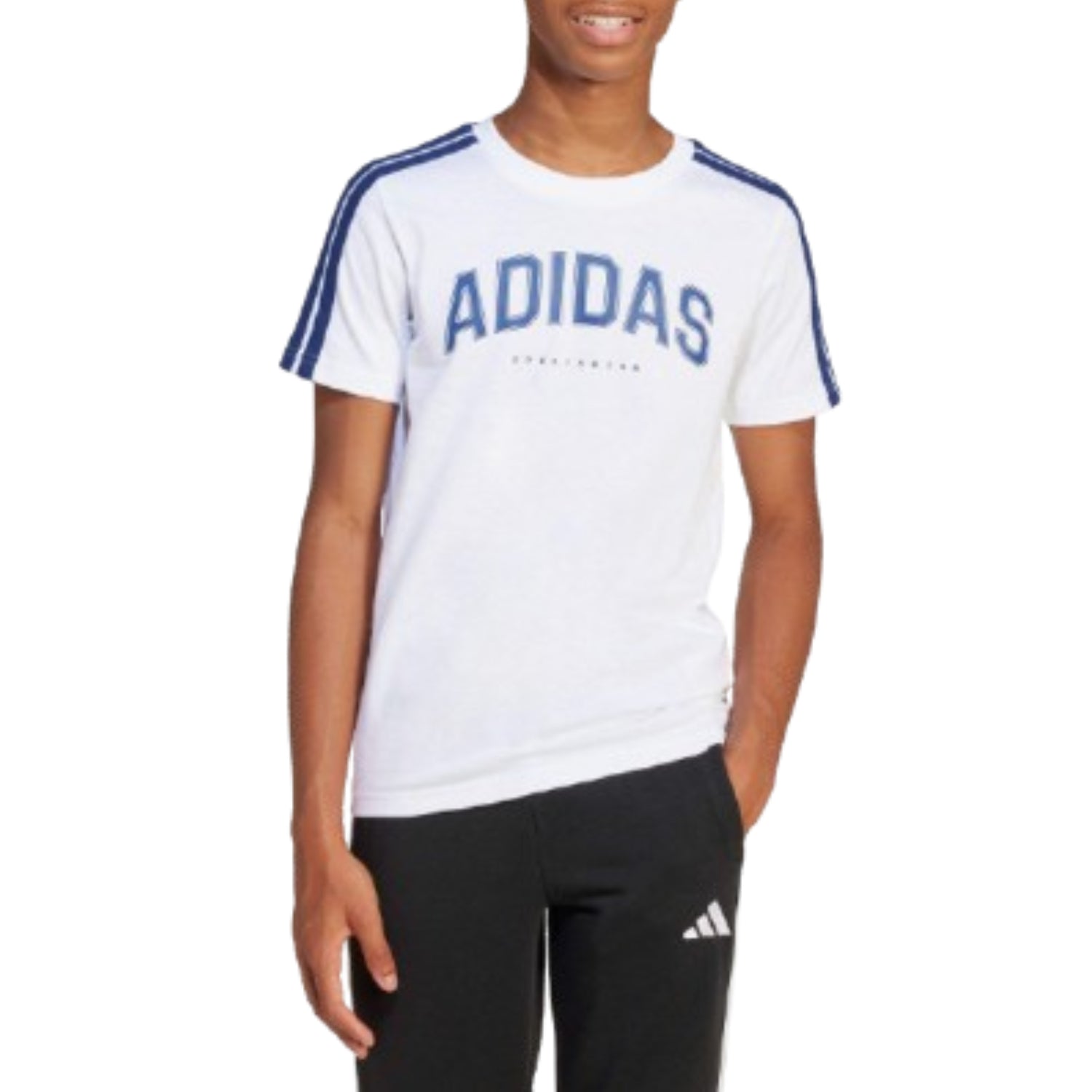 (GS) adidas Codes Collegiate Graphic T-Shirt Asia Sizing 'White Blue' JI6674