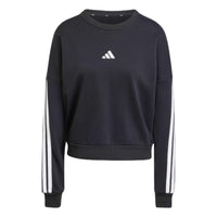 (WMNS) adidas Essentials 3-Stripes French Terry Sweatshirt Asia Sizing 'Black White' JE0016