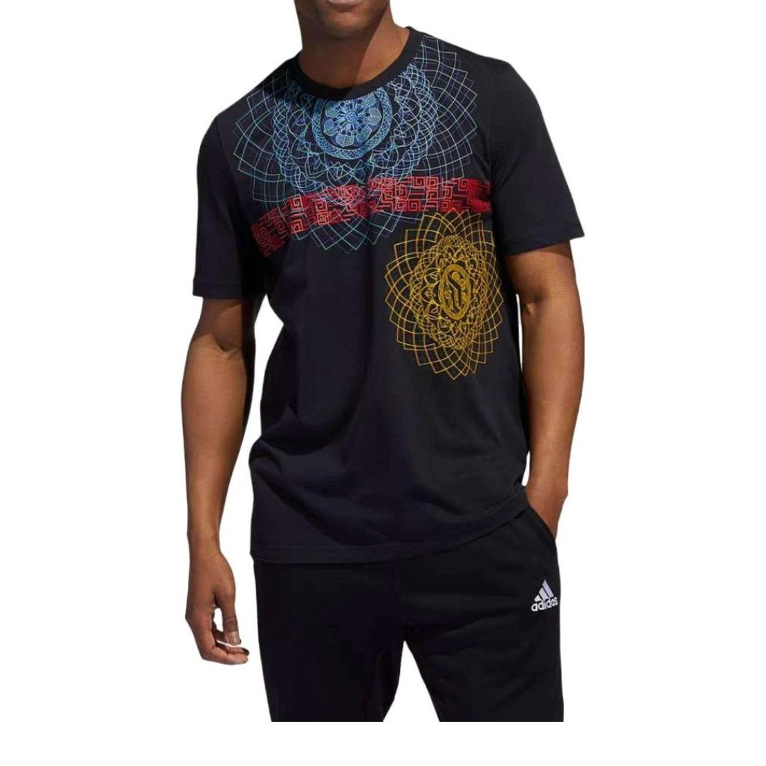 adidas Dame EP GM T-Shirt 'Black Blue Yellow' GR9924