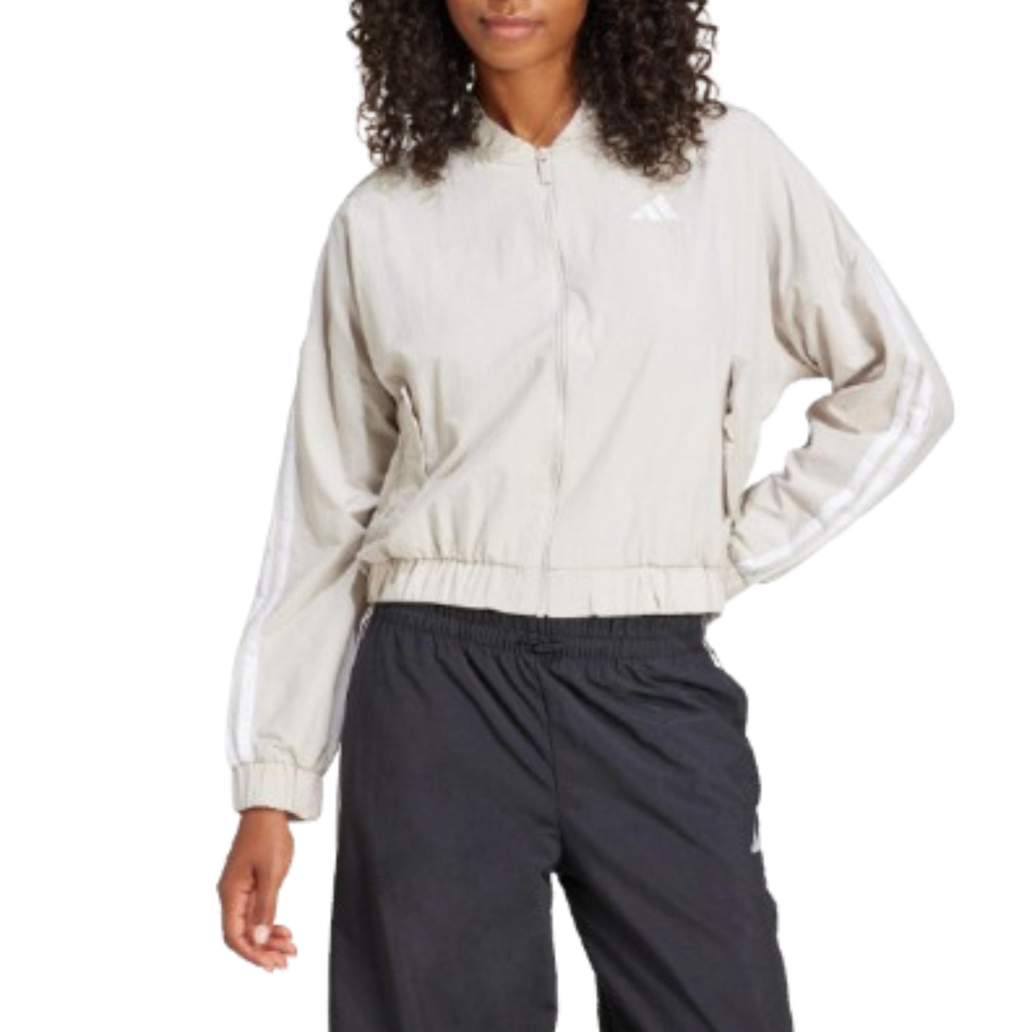 (WMNS) adidas Essentials 3-Stripes Lifestyle Woven Bomber Jacket Asia Sizing 'Grey' JE1317