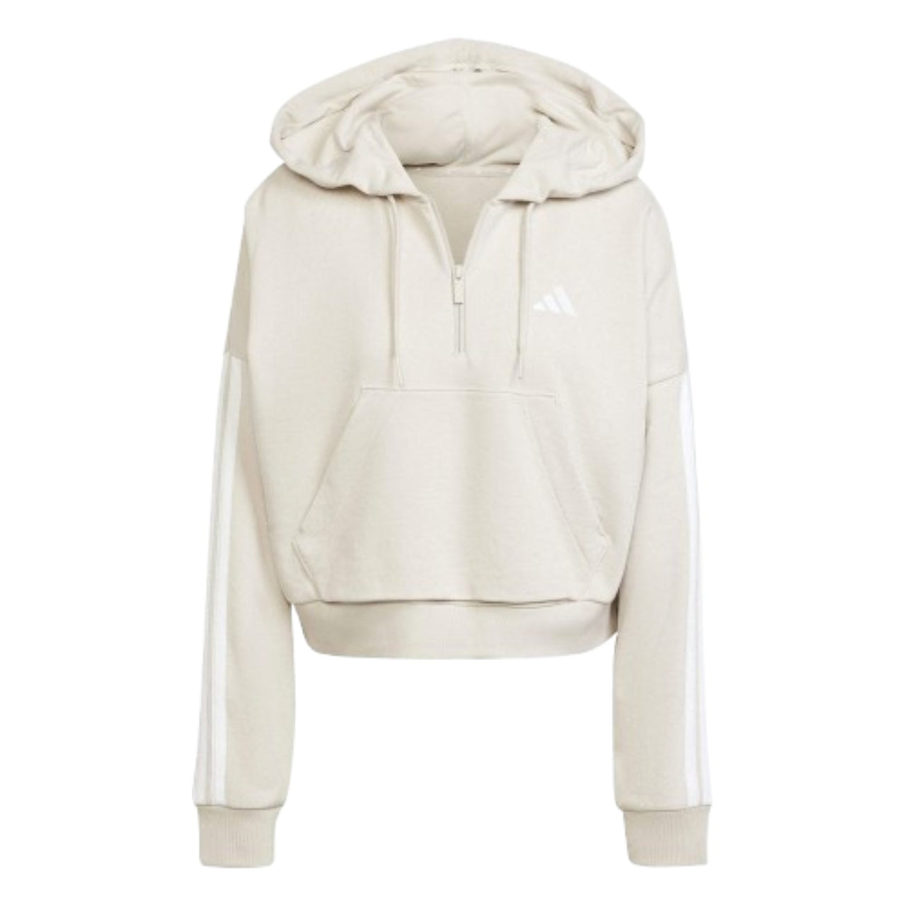 (WMNS) adidas Essentials 3-Stripes French Terry Quarter-Zip Hoodie 'Grey' JN1958