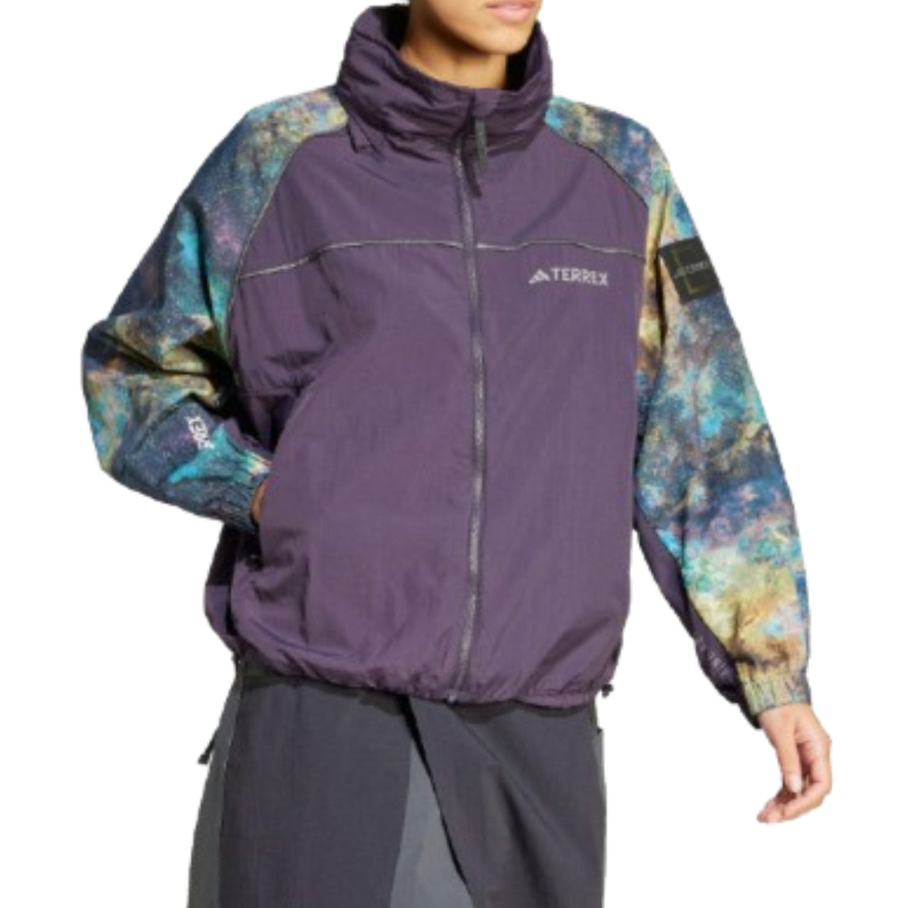 (WMNS) adidas DISNEY National Geographic WIND.RDY Jacket Asia Sizing 'Purple Green' JD5837
