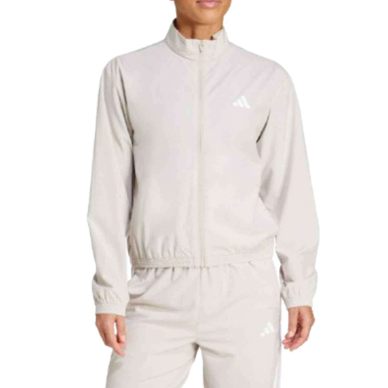 (WMNS) adidas Train Essentials 3-Stripes Woven Warm-Up Jacket Asia Sizing 'Grey' JE6173