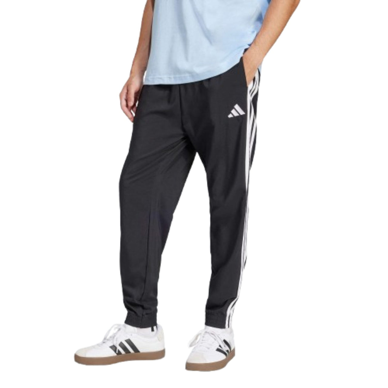 adidas Essentials 3-Stripe Sweat Pants Asia Sizing 'Black White' IM7841