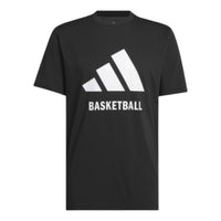 adidas Basketball T-Shirt Asia Sizing 'Black White' JI7098